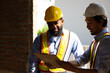 © NVB Stocker - Engineering inspect construction site : construction worker Architects and contractor working together inside building under construction site. Engineering in safety harthat helmet. Engineering team