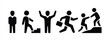 © ROYBHE - Man, icon set. Man, Basic Posture People. Male icon vector collection. Sign Symbol Pictogram. Vector illustration