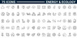 © ricky_and - Energy, Ecology line icon set. Includes renewable energy, ecology, green electricity. Editable stroke. Vector illustration
