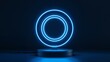© Den Boro Day - Neon Circle Lamp on a Dark Background, Modern Lighting Fixture Design.