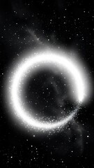 Wall Mural - a mesmerizing cosmic scene with a wide-angle view of a glowing crescent amidst a starry sky, perfect