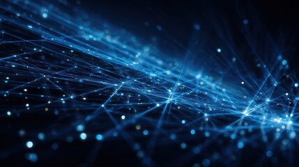 Blue Digital Network Abstract Background for Tech Presentations