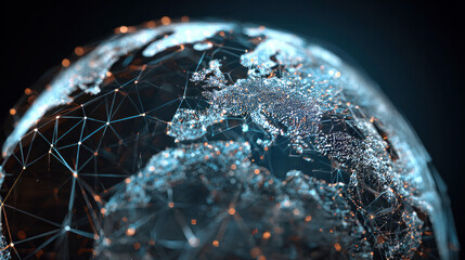 Abstract globe map technology and the concept of a 3D global network link 