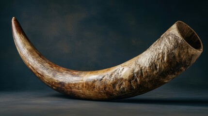 Ceremonial Horn, Rustic Background, Artifact, Ancient Ritual Use, Traditions