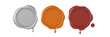 © Welcome - Elegant wax seals in silver, bronze, and burgundy for stylish branding and design transparent background