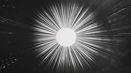 Wall Mural - a black and white photograph of a star bursting into light, with intricate details and textures