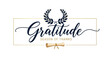 © SITI - Elegant greeting with gratitude script and laurel wreath for thankful season