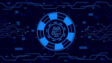 Wall Mural - Abstract technology background with glowing lines and shapes, creating a futuristic and dynamic feel for various tech related projects and presentations