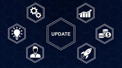 Business, Technology, Internet and network concept. Update software computer program upgrade. Digital background.
