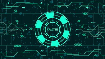 Wall Mural - Futuristic technology background with analysis concept, abstract digital design for science and network, modern system connection and cyber data illustration, abstract  business concept.