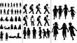 © DesignSoul - Silhouettes of Children Walking, Sitting, Holding Hands, and Playing – Vector Kids Activities and Friendship Concepts for Education