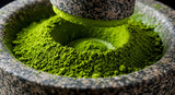 Matcha powder ground in stone mill