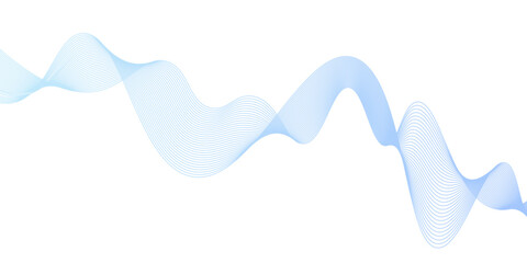 Wall Mural - colorful wave lines. abstract blue wave background.Abstract vector blue wave lines on white background,light Blue lines vector illustration. Technology,Curve wave seamless pattern. Line art striped gr