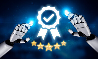 Wall Mural - ai verifies product certifications using intelligent compliance tools and virtual assistants to ensu