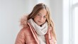© SlotPoM - Casual Fashion Girl in Pink Coat with Scarf