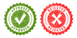 © R.TREANDS - Green approved and red rejected rubber stamp seals isolated on transparent background for design element