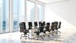 © MDSADIKUL - Bright and Modern Conference Room with Glass Table and City View