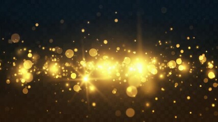 A shimmering cascade of golden bokeh lights and sparkling stars creates a magical and festive abstract background, evoking a sense of celebration and wonder