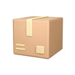 © simohamed - Minimal Parcel box or shipment package icon. 3d rendering