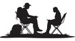 © Kuntol02 - Couple sitting in folding chairs outdoors in silhouette