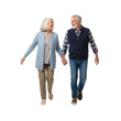 © Camila - Elderly couple holding hands and walking together with smiles on a transparent background isolated shot