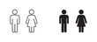 © Masuda Akthar - Man and woman outline and silhouette icon set .