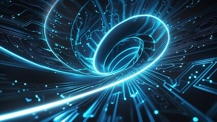 Abstract Neural Network Circuitry Visualization Futuristic Digital Data Flow