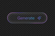 © Quede Stock - Holographic generate button with a glass effect on a transparent background. user interface design and modern web applications.