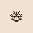 © Leyde - Simple minimalist abstract cute samurai helmet logo design.