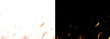 © ellyson - Fire and sparks background. PNG illustration of glowing yellow and orange flames with embers floating