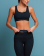 © Akash - Slim girl showing fitness progress with waistband