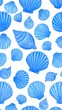 © suyadi - Vibrant blue seashells on white background