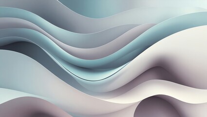 Wall Mural - abstract pastel waves: a serene digital artwork