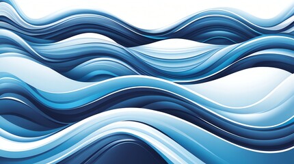 Wall Mural - abstract blue wave digital art