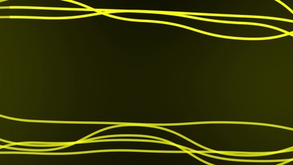 Wall Mural - Dark background with glowing yellow neon lines