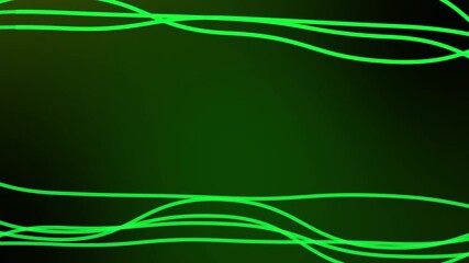 Wall Mural - Dark green background with glowing neon lines