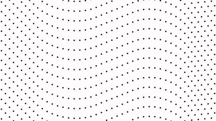 Wall Mural - Black wavy dotted pattern on white background