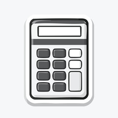 A detailed illustration of a calculator with buttons and a display screen for mathematical calculations.
