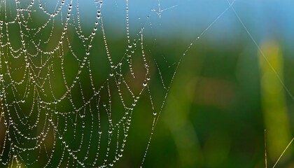 Dew-kissed spiderweb