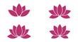 © nhpvect02 - Four pink lotus flowers in different stages of bloom on white background
