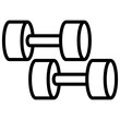 © leader - The barbell icon is a dumbbell for weight training or weight lifting activities, a tool commonly used in fitness and weight lifting sports, symbolizing physical exercise.