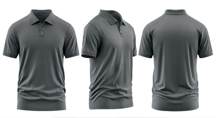 Grey Collared Shirt Design Template