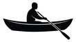 © sopon9492 - Black and white illustration of a man canoeing on the water