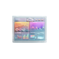 Futuristic Cloud Computing Dashboard Interface with Data Analytics and Colorful Charts