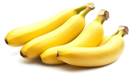 Wall Mural - Bunch of Yellow Bananas, Fresh Cavendish Fruits on a White Background