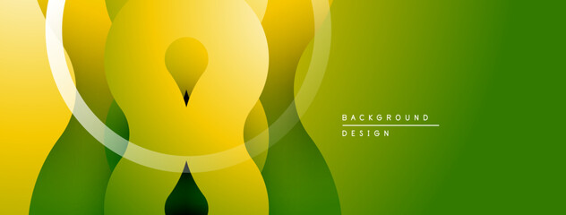 Wall Mural - abstract gradients overlap, creating dynamic visual flow. yellows, greens dominate composition. mode
