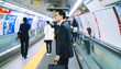 © Tan - Businessman waiting subway platform, Japan