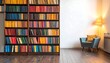 © Was - Bookshelf, chair, room interior, hardwood floor