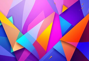Wall Mural - abstract geometric shapes, vibrant color gradients, dynamic composition for modern banner design, ve