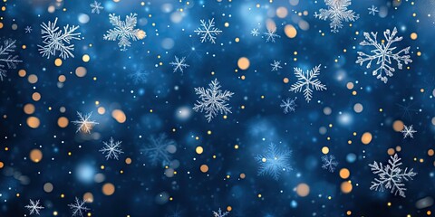 Winter snowflake pattern with bokeh